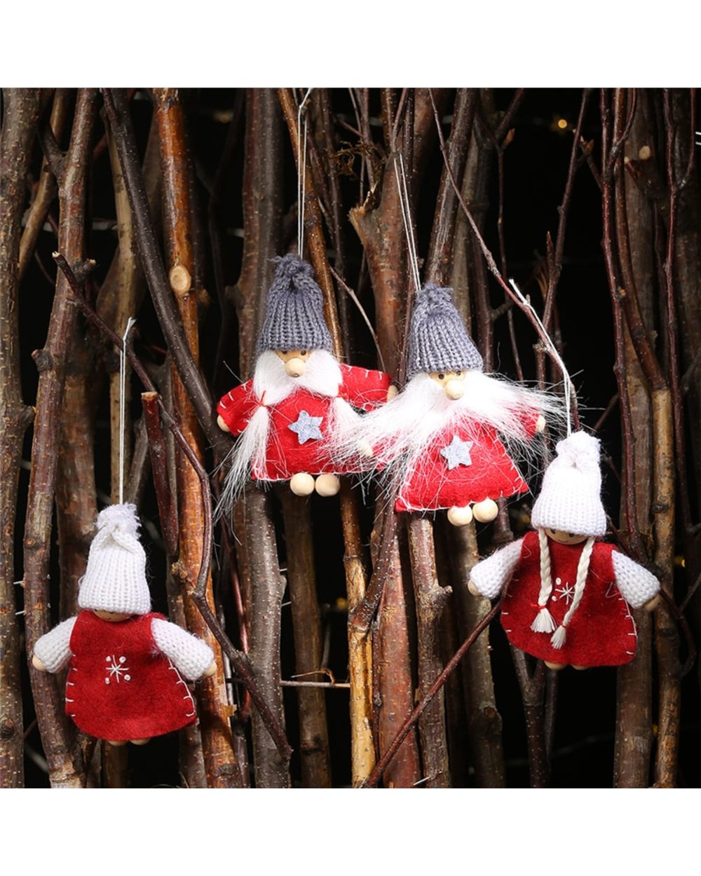 Set 2Pcs Happy New Year 2022 Gifts Toy Christmas Dolls Xmas Tree Pendant Ornaments Christmas Decorations for Home front-2