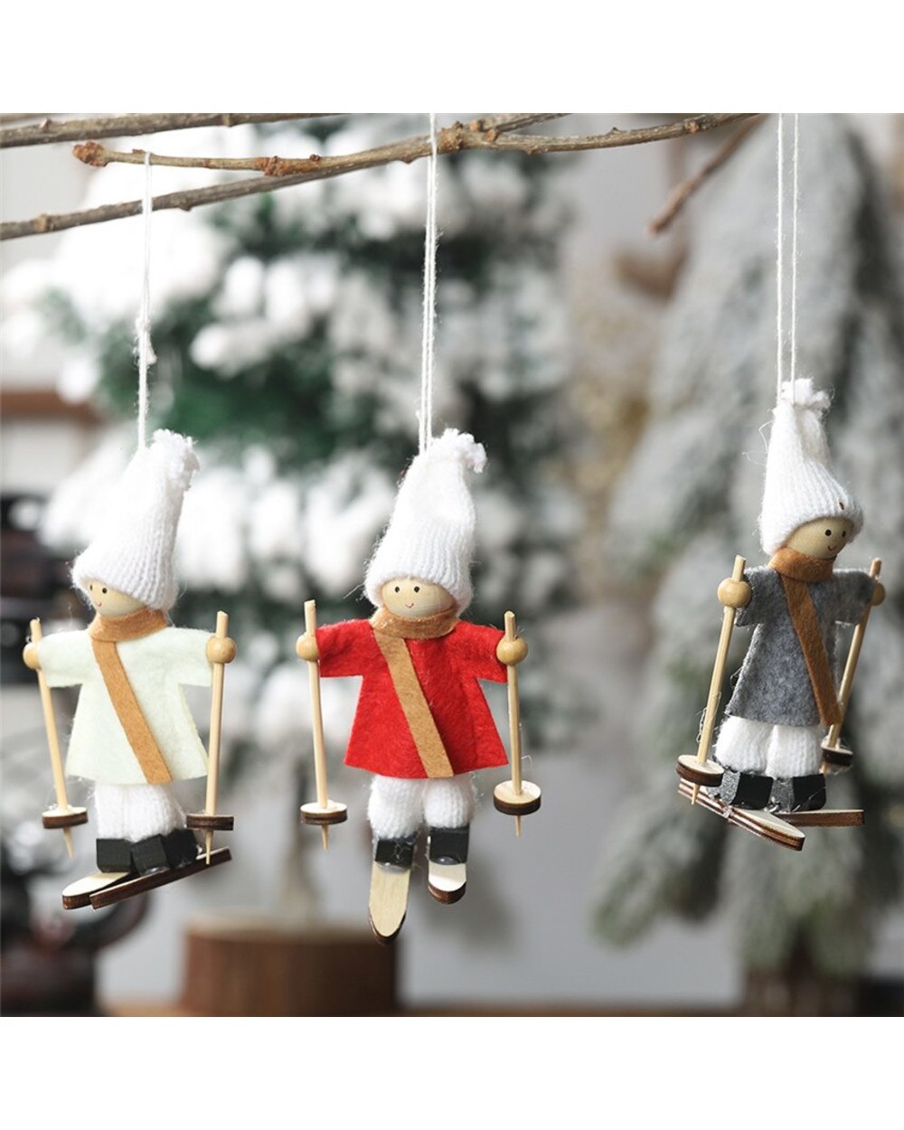 Cute Christmas Pendants Angel Girl Doll Santa Claus Pendants Christmas Tree Decor for Home Xmas Ornaments Gifts for Kids front-4