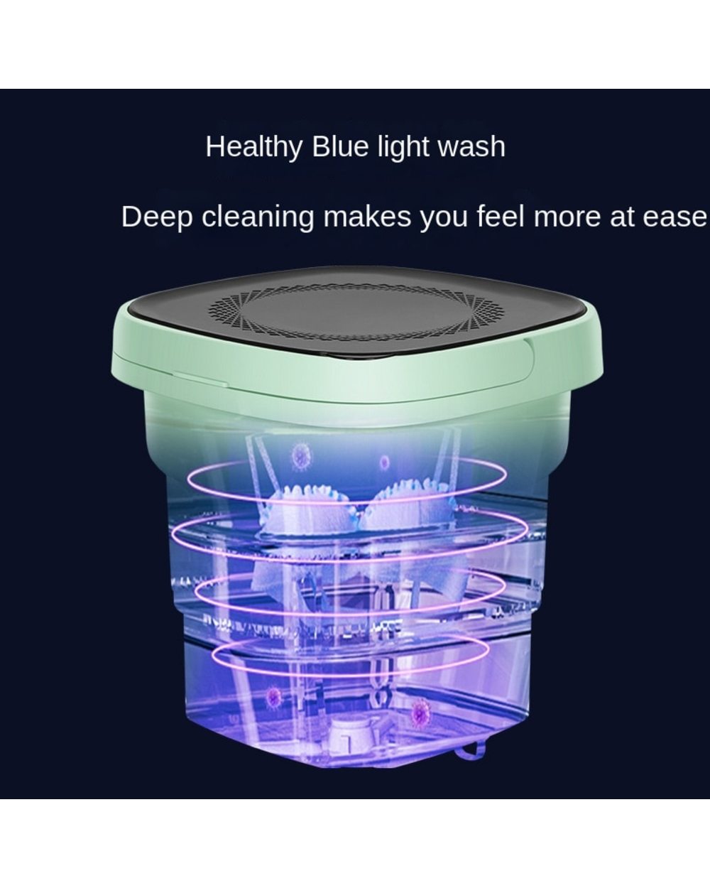 Portable Folding Washing Machine With Dryer Bucket For Clothes Socks Underwear Cleaning Washer Mini Small Travel Washin front-3