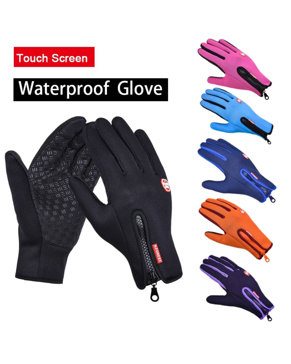 UniqComfy Unisex Warm Thermal Gloves Cycling Running Driving Gloves front-0