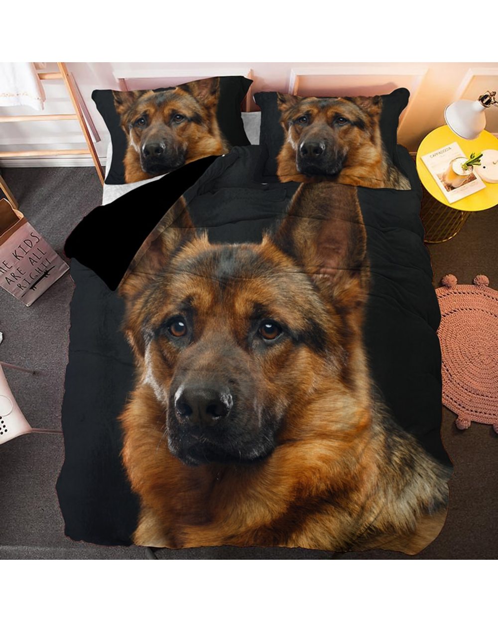 Euro Size Pet Dog Bedding Set German Shepherd Animal Duvet Cover 2/3pcs Bedclothes Pillowcase Quilt Comforter Covers front-2