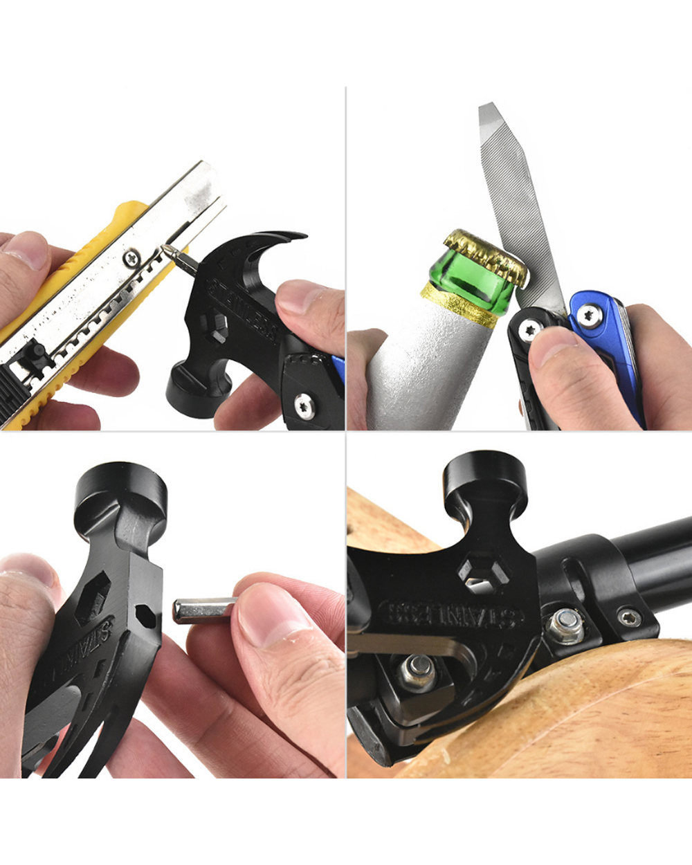 Portable MultiTool With Hammer, Screwdrivers, Nail Puller front-10