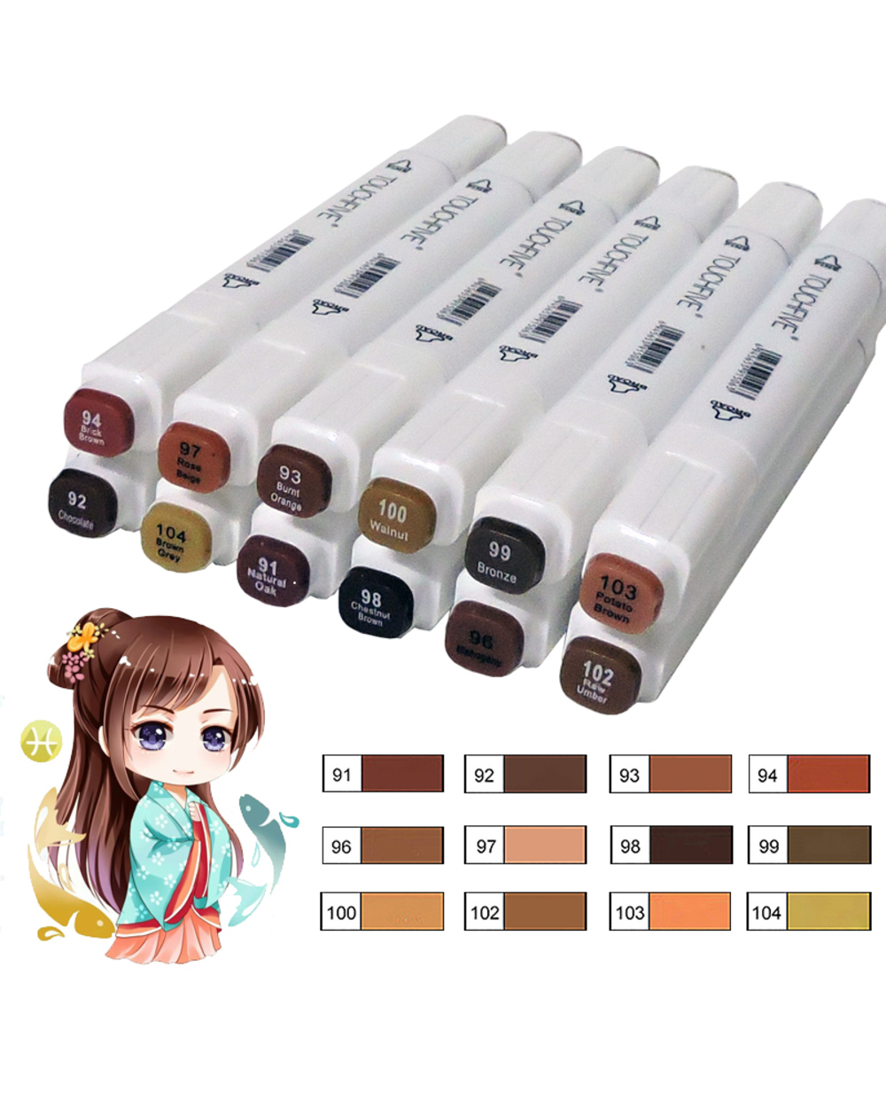 Sketch Art Marker Twin Tip Manga Animation Design Art Supplies For Painting Illustration 12/24/30 Colors Touchfive Art front-4