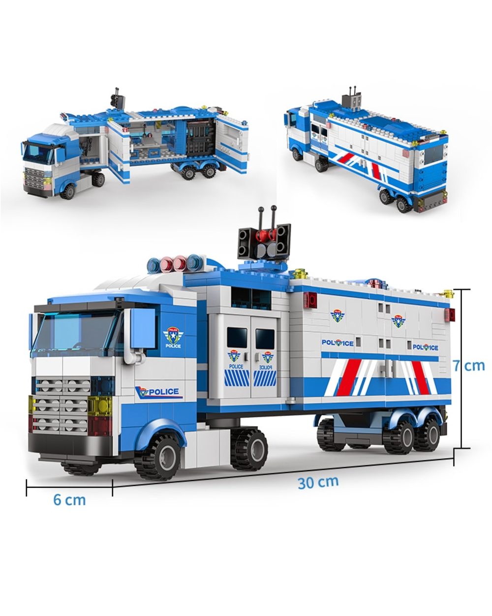 City Police Station Truck SWAT Building Blocks Car Helicopter City House Truck Block Montessori Bricks Toys For Children front-5