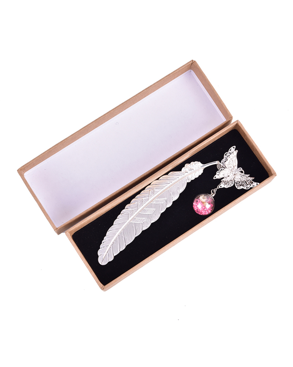1Pc Retro Vintage Bookmark Design Of Feather/Butterfly Creative Metal Bookmarks Promotional Gift Stationery Film Book M front-2