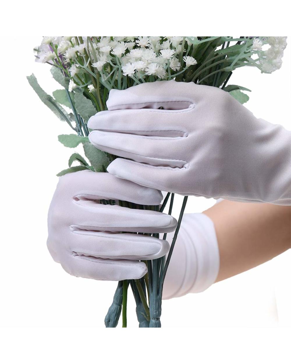1 Pair Long Finger Elbow Sun Protection Gloves Opera Evening Party Prom Costume Fashion Gloves Black Red White front-1