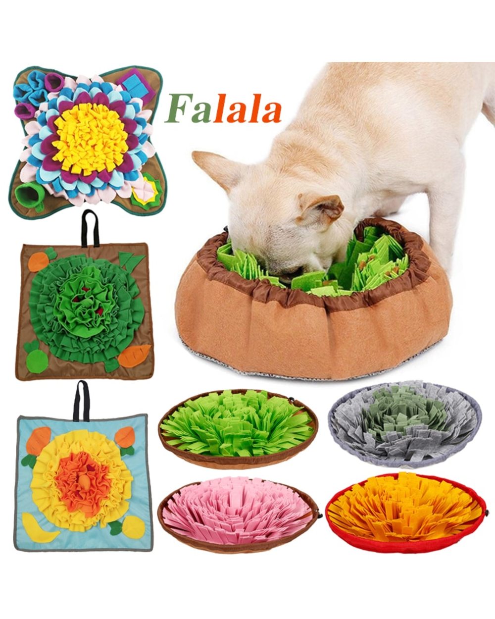 Pet Dog Snuffle Mat Nose Smell Training Sniffing Pad for Dogs Slow Feeding Food Dispenser Washable Puppy Funny Carpet front-0