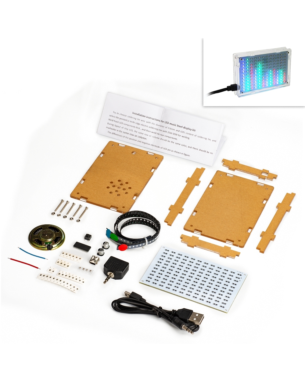 Led Colorfule Music Spectrum Display Electronic Diy Training Welding Assembly Parts front-5