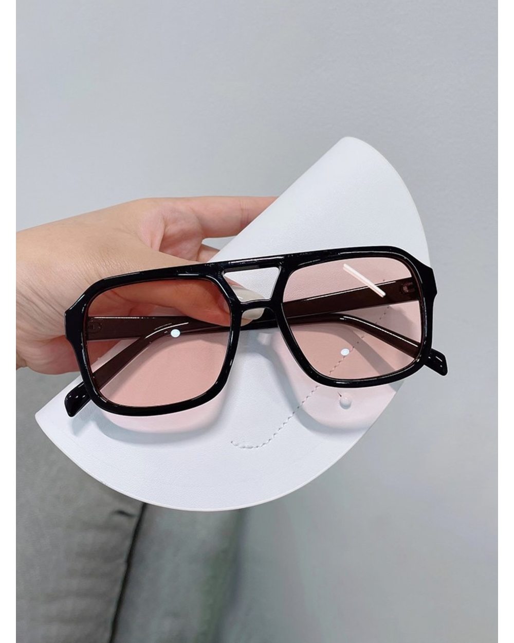 Fashion Square Sunglasses Women Vintage Frame Female Double Beam Sun Glasses Ocean Gradient Retro Designer Outdoor Ocul front-1