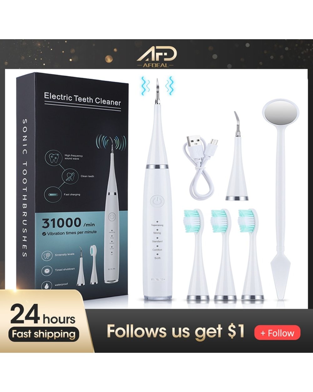 Household Electric Dental Scaler Teeth Whitening Device Teeth Cleaner Remove Dental Calculus Yellow Teeth Tartar Fresh front-0