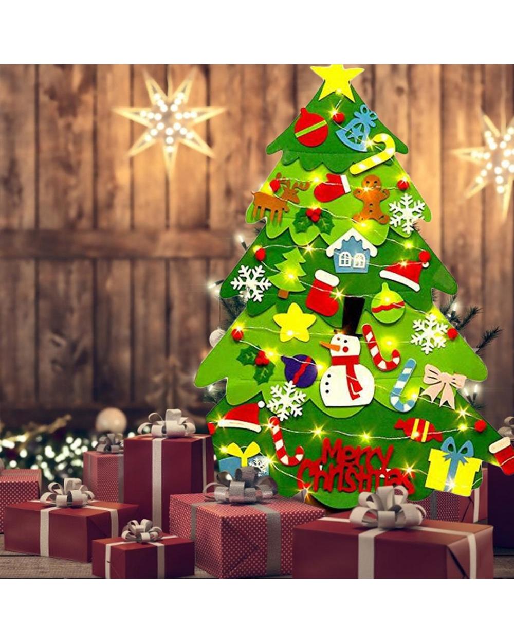 DIY Felt Christmas Tree Decorations Set Christmas Party Supplies front-2