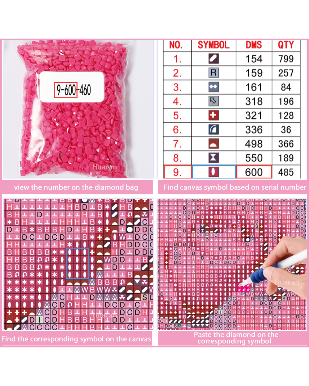 Huacan Diamond Painting Full Drill Girl Angel Cross Stitch Embroidery Mosaic Woman Flower Home Decor Diamond Art front-5