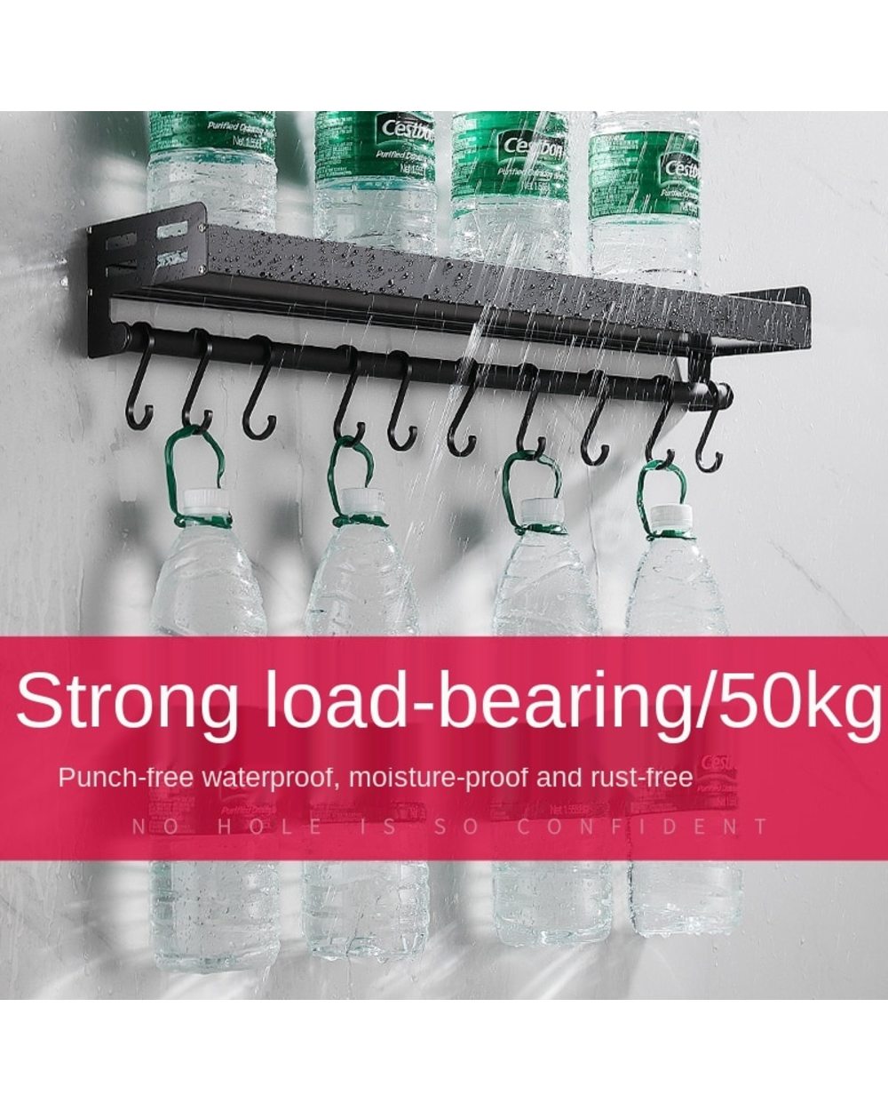 Punch-Free Kitchen Rack Pantry Organizer Wall-Mounted Storage front-3