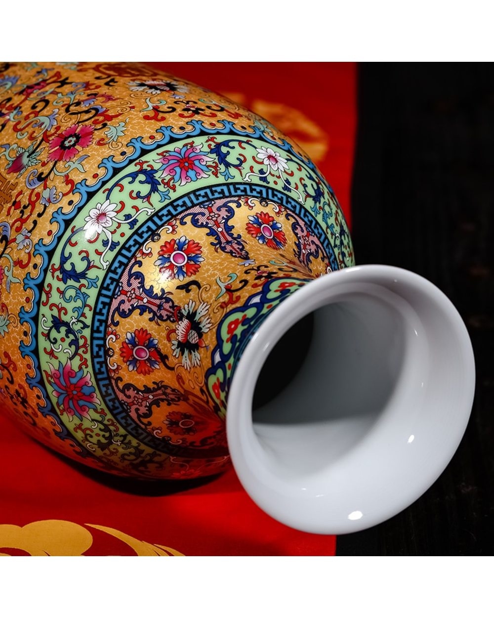 Luxury Antique Porcelain Enamel Floor Vase front-3