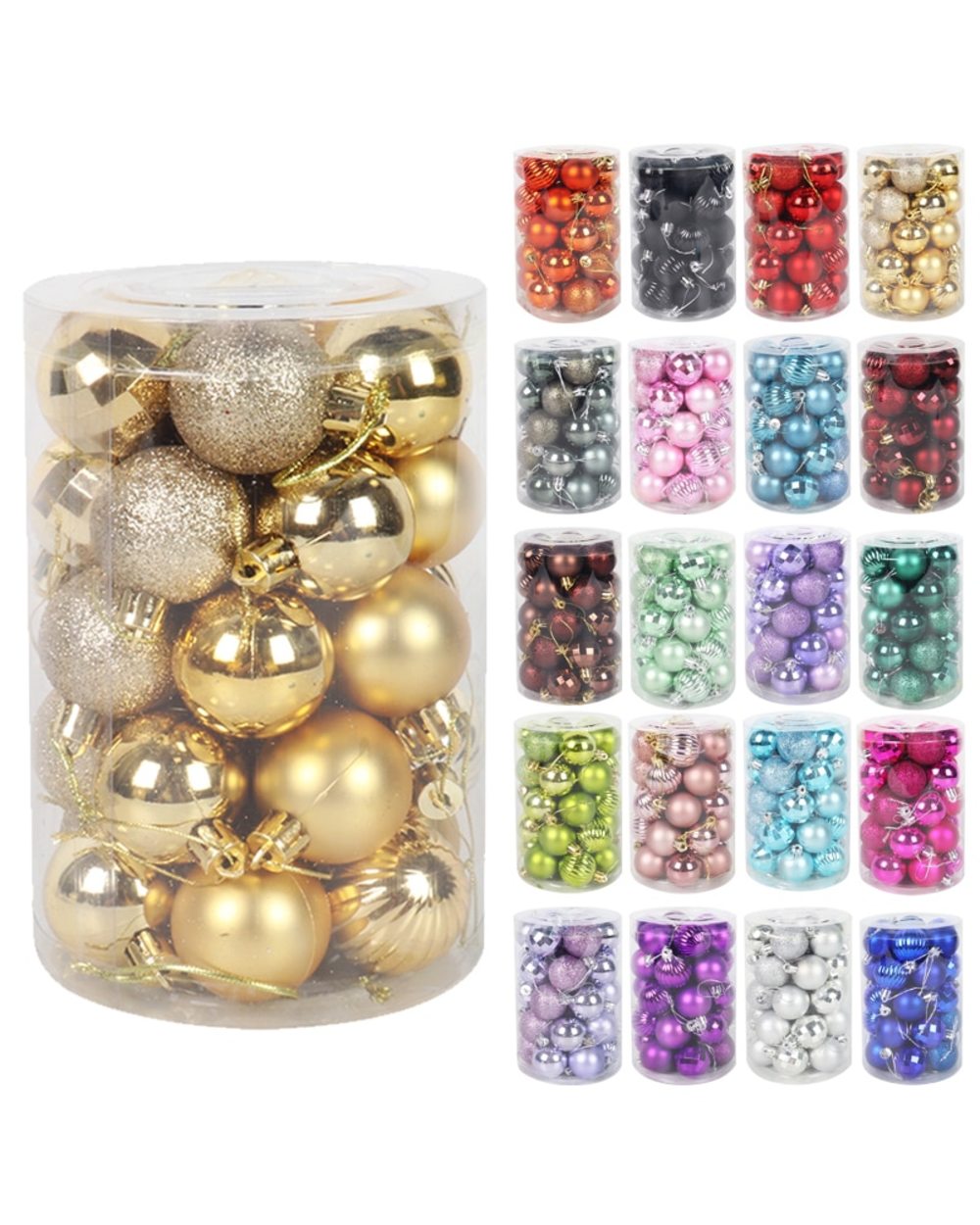 Assorted Color Christmas Balls Christmas Tree Ornaments Balls xmas decorations Hanging Tree Pendants New Year 2021 front-0