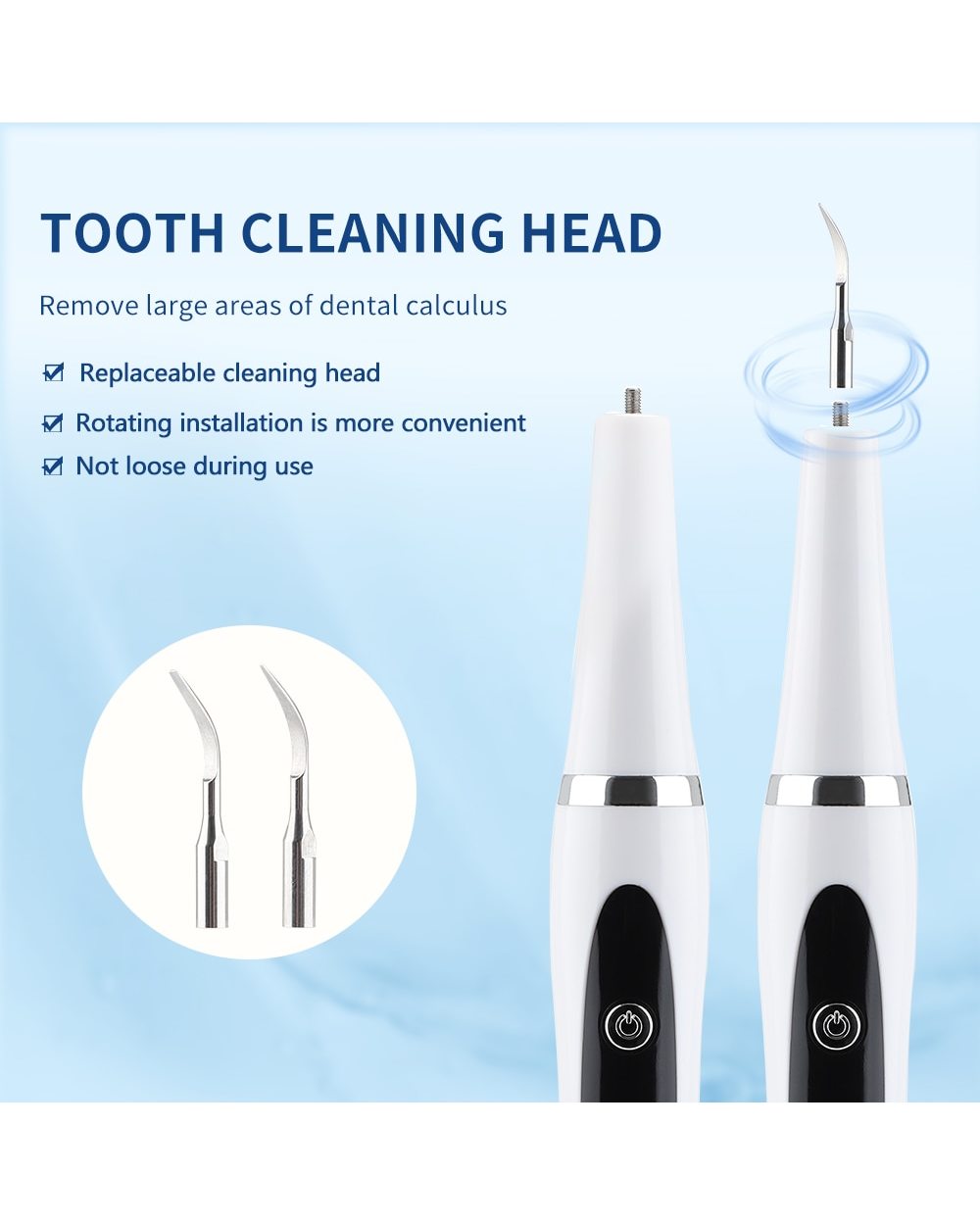 Ultrasonic Dental Scaler Irrigator Tartar Eliminator Teeth Whitening Stain Plaque Remover Dental Stone Removal Teeth C front-3