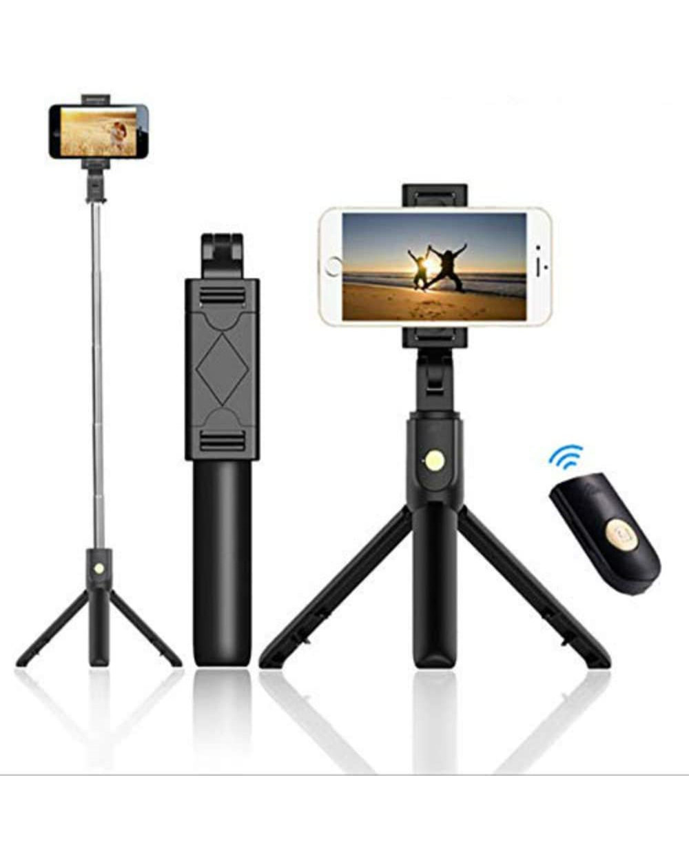 K07 Portable Wireless Bluetooth Selfie Stick With Tripod Alloy Self Selfiestick Smartphone Selfie-Stick Phone For Came front-5