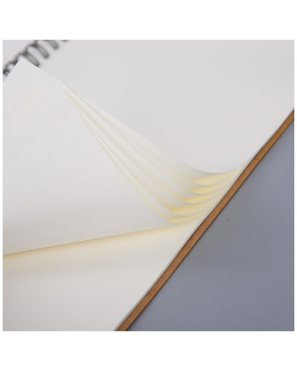Kraft Paper A5 Spiral Notebook Office School Supplies Drawing Sketch Notebooks Blank Dotted Line Grid Page Planner Diar front-5