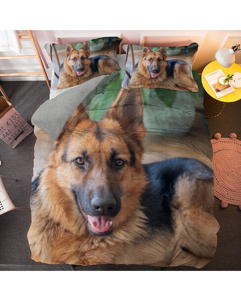Euro Size Pet Dog Bedding Set German Shepherd Animal Duvet Cover 2/3pcs Bedclothes Pillowcase Quilt Comforter Covers front-3