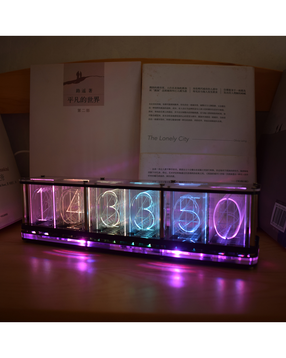 Diy Full-Color Rgb Glow Tube Clock Ds3231 Electronic Desktop Clock Kit Home Decoration Gift With Led Music Spectrum Fun front-5