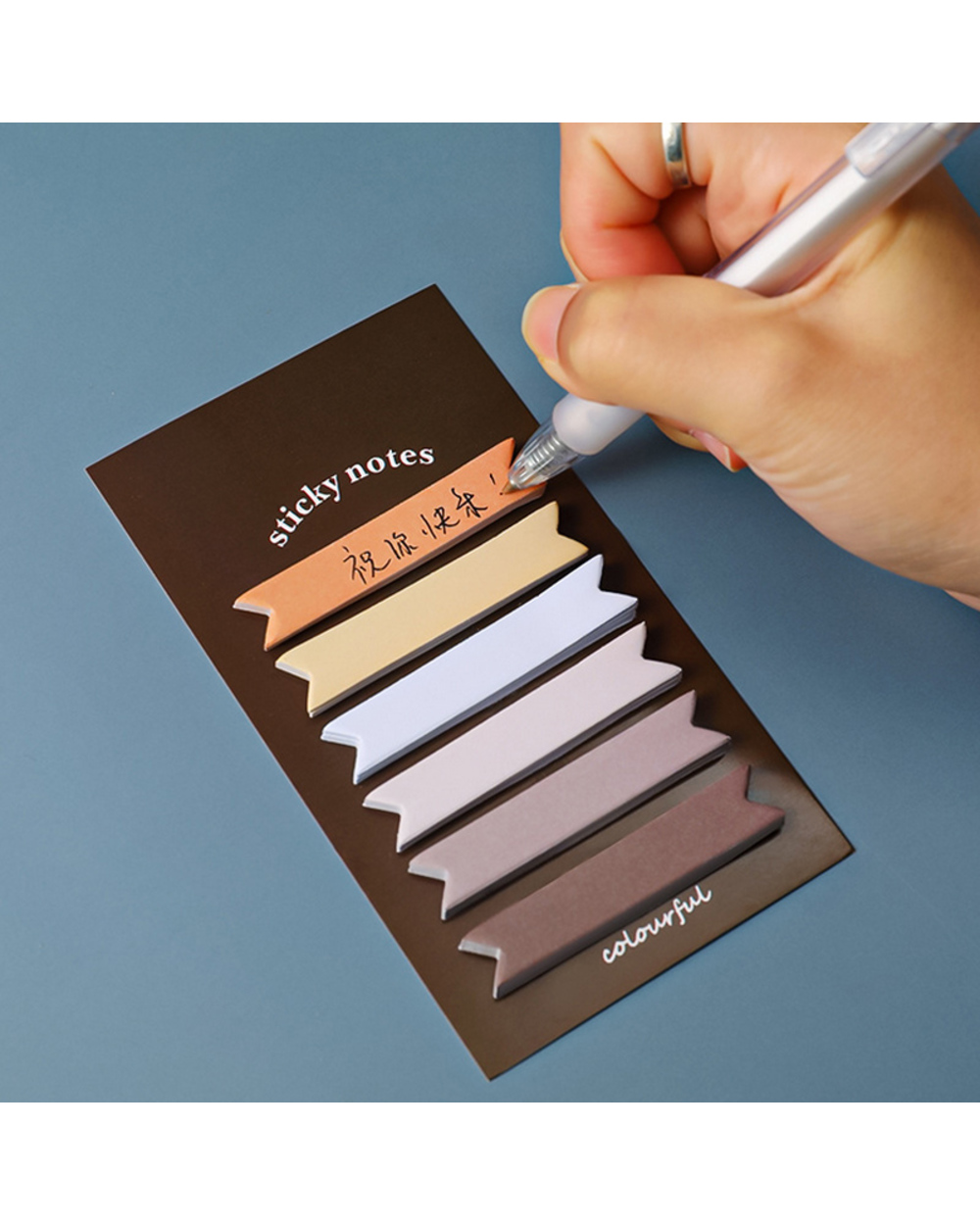 120 Sheets Cute Morandi Color Index Memo Pad Posted It Sticky Notes Paper Sticker Bookmark School Supplies Kawaii Stati front-3