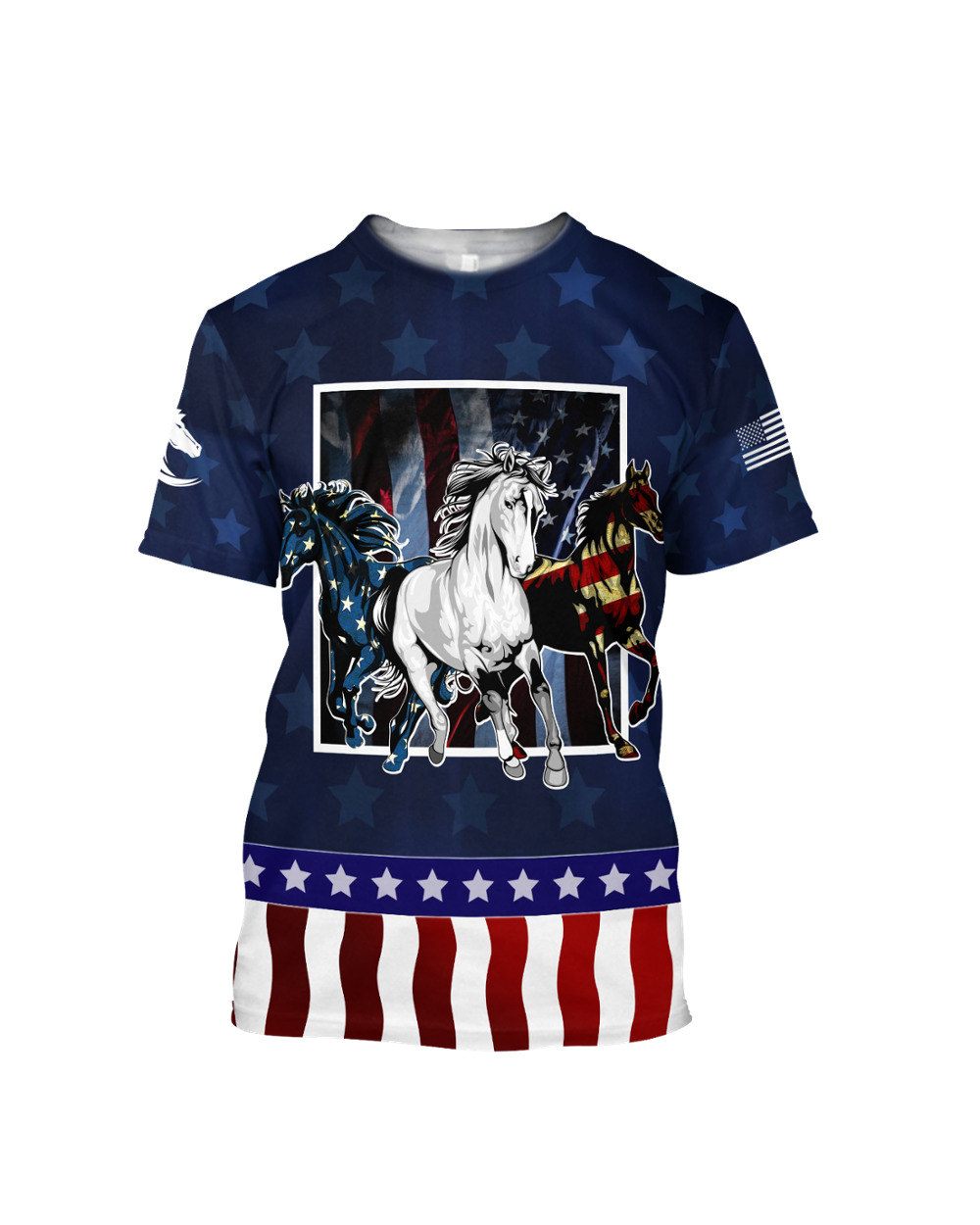 Summer T-shirt Beautiful Love Horse 3D Printed T-Shirt VG06 front-1