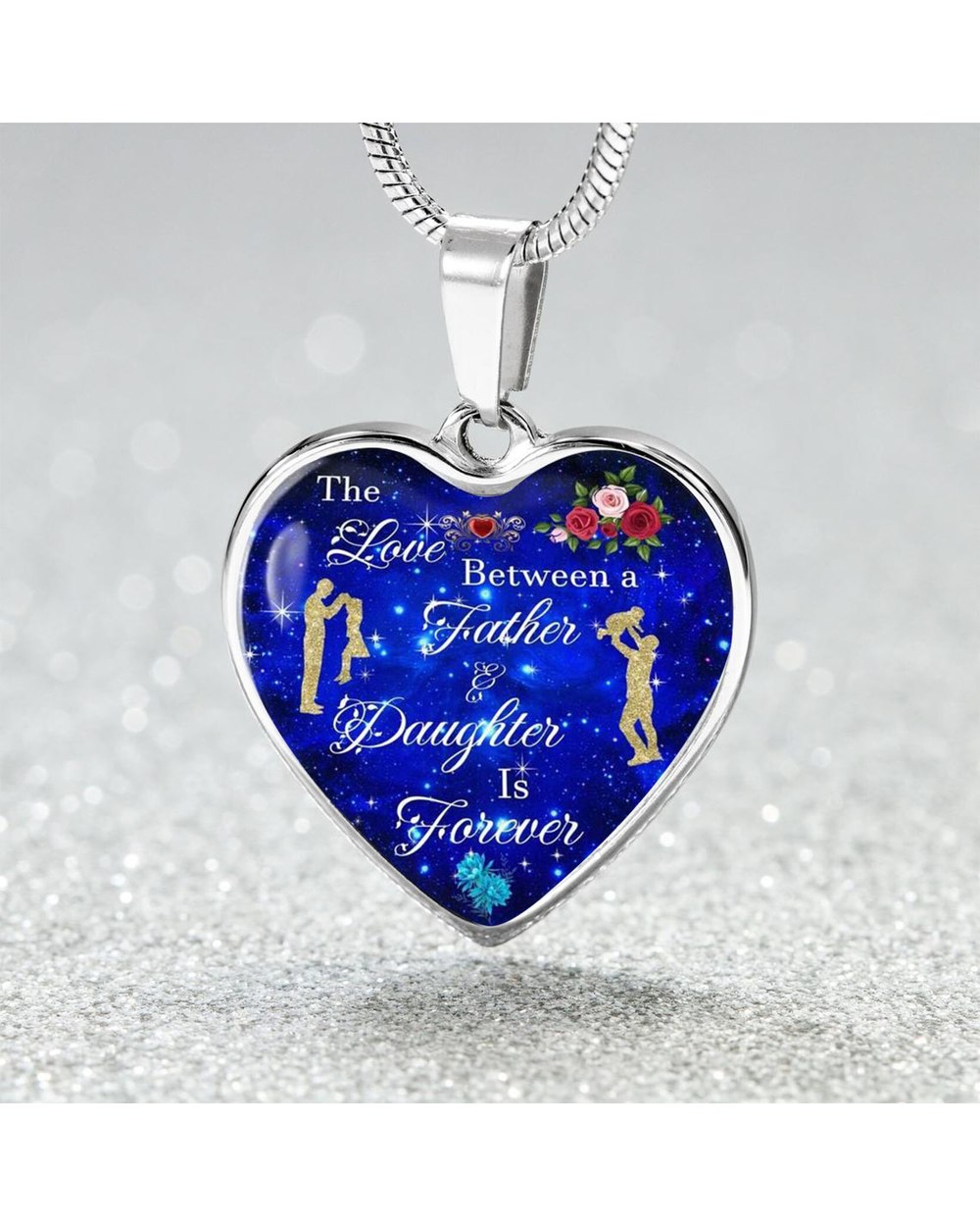 To My Daughter Loves You Love Heart Pendant Necklaces front-3