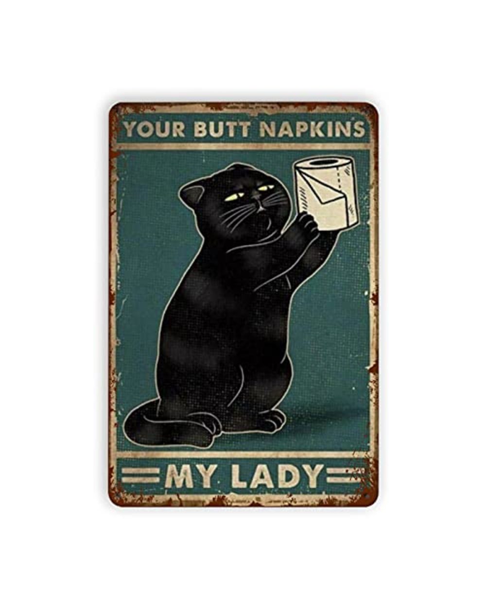 Black Cat Tin Signs Once Upon A Time There Was A Girl Who Really Loved Cats It Was Me The End Retro Metal Tin Sign Cafe front-0