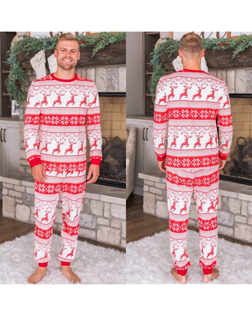 2021 New Family Christmas Matching Pajamas Set Xmas Kids Mother And Daughter Father Son Sleepwear Baby Christmas Clothes front-2