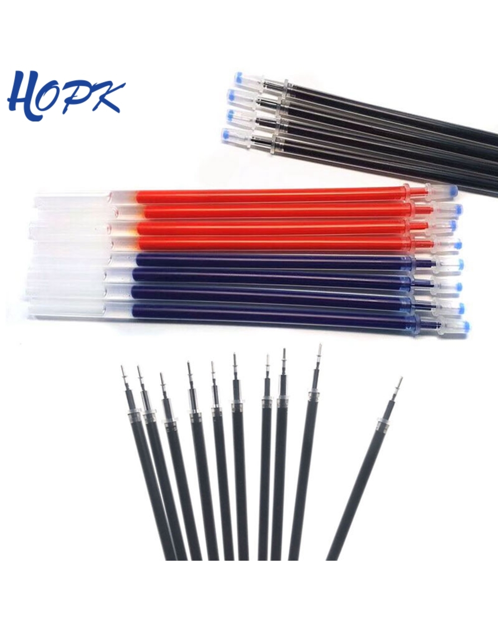 20Pcs/Lot 0.5Mm Gel Pen Refills Set Stationery School Office Supplies Tool Black Blue Red Ink Rods For Neutral Gel Pen front-0