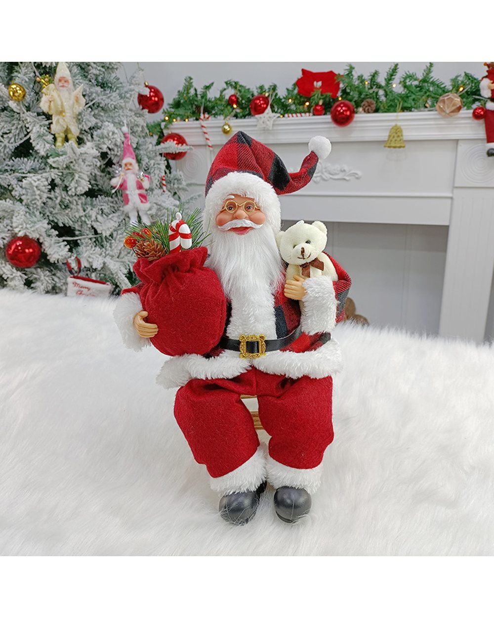 Christmas sitting old man doll ornaments Child Gift front-0