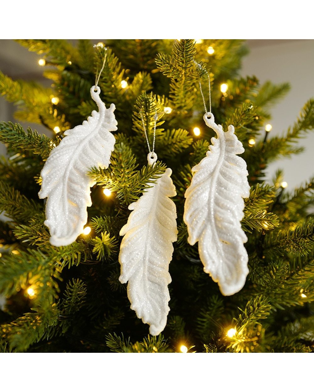 Christmas Tree Pendant White Pendant Cartoon Feather Elf Owl Merry Christmas Decoration For Home Xmas Gifts Ornaments front-1