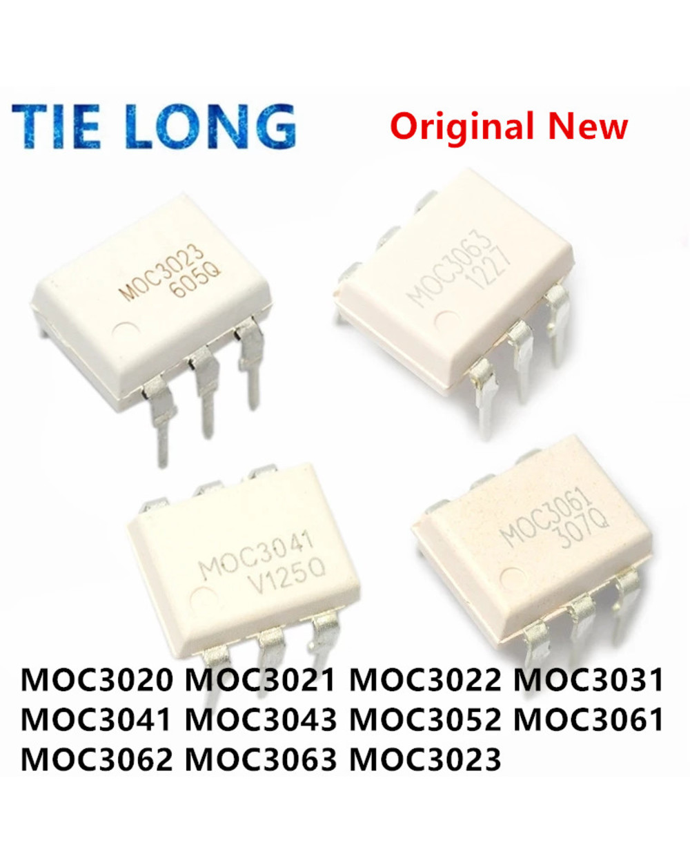 10Pcs Moc3020 Moc3021 Moc3022 Moc3023 Moc3041 Moc3043 Moc3052 Moc3061 Moc3062 Moc3063 Moc3031 Dip6 Dip Optocoupler New front-0