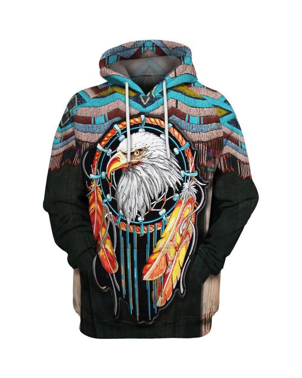 Native Tribal Totem Ethnic Hippie Men Women Pullover Hoodie Jackets Hooded Sweatshirt HSJ88 front-2
