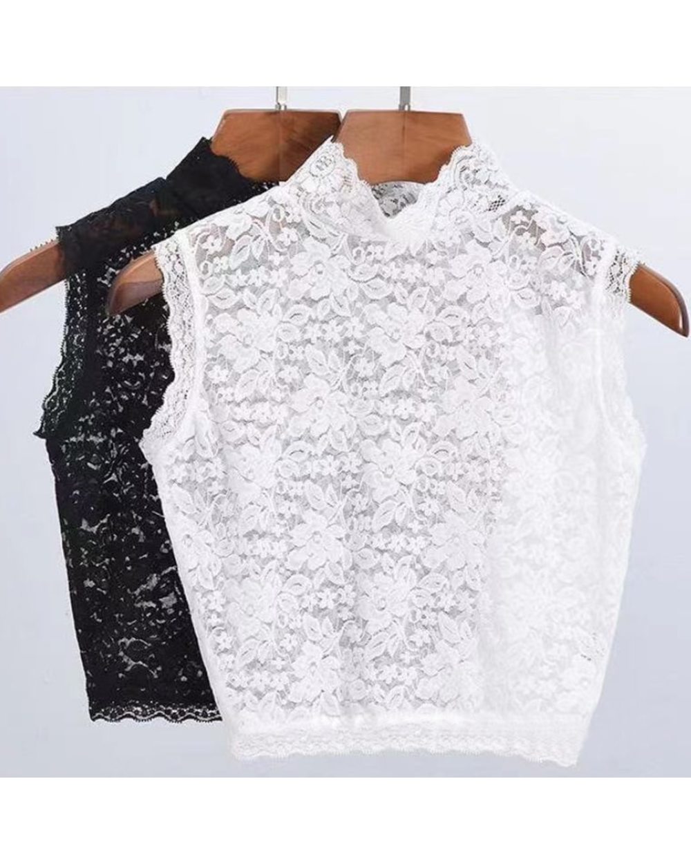 White Black Fake Collar Lace Floral Women Shirt Detachable Blouse Tops False Collar Removable Collar Tie Sweater Decora front-3
