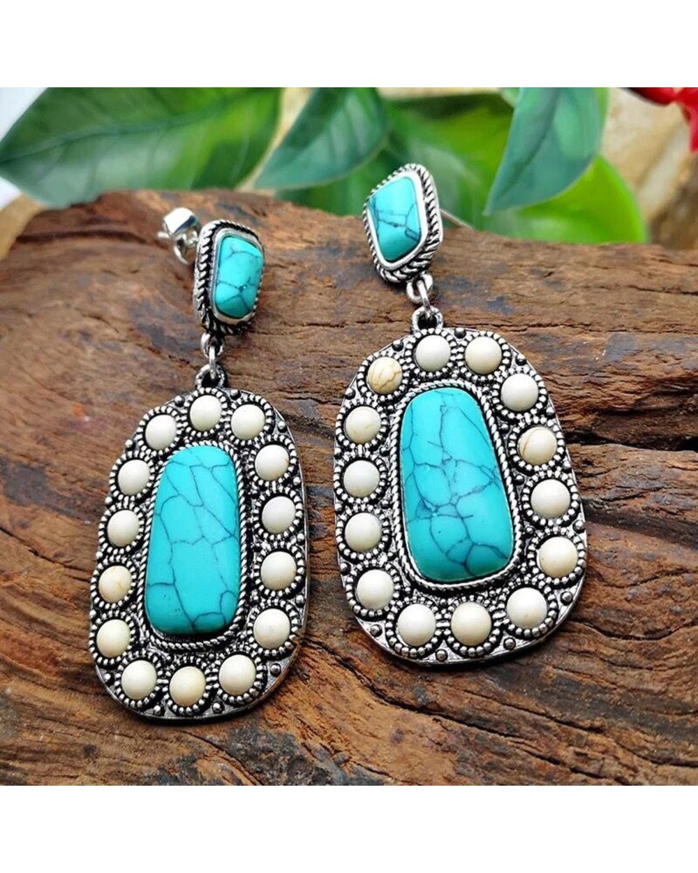 Fashion Native Brown Water Drop Stone Earring for Women front-1