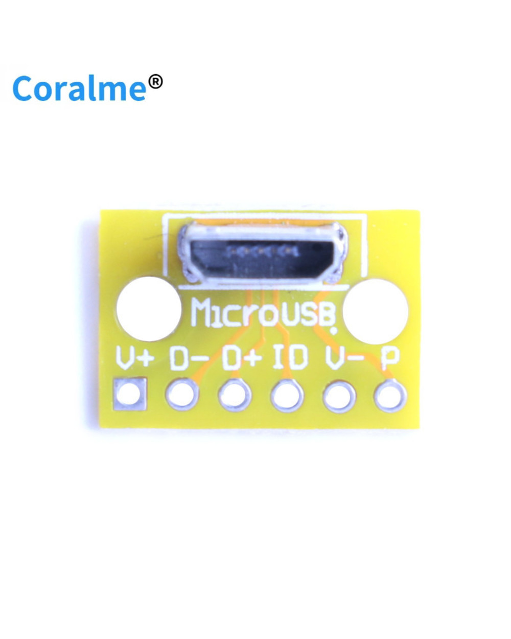 Vertical Usb Microusb Micro Usb 2.0 Female Head A Connector 2.54Mm Pcb Converter Adapter Breakout Board 180 Degree Vert front-4