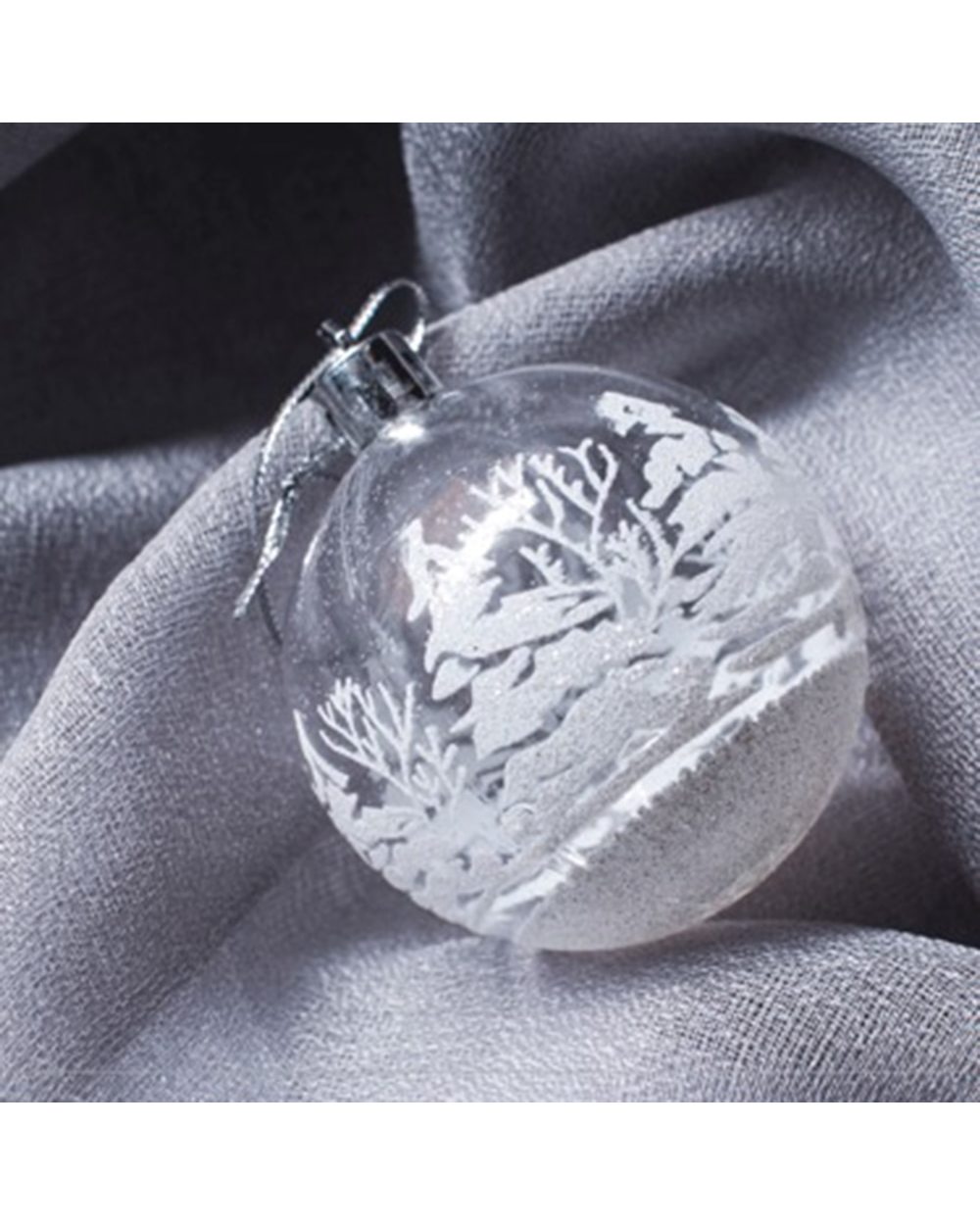 2022 New 6Pcs White Plastic Snow Ball Pendants for Christmas Tree Decorations Xmas Home Ornaments Hanging Pendants Craft front-3