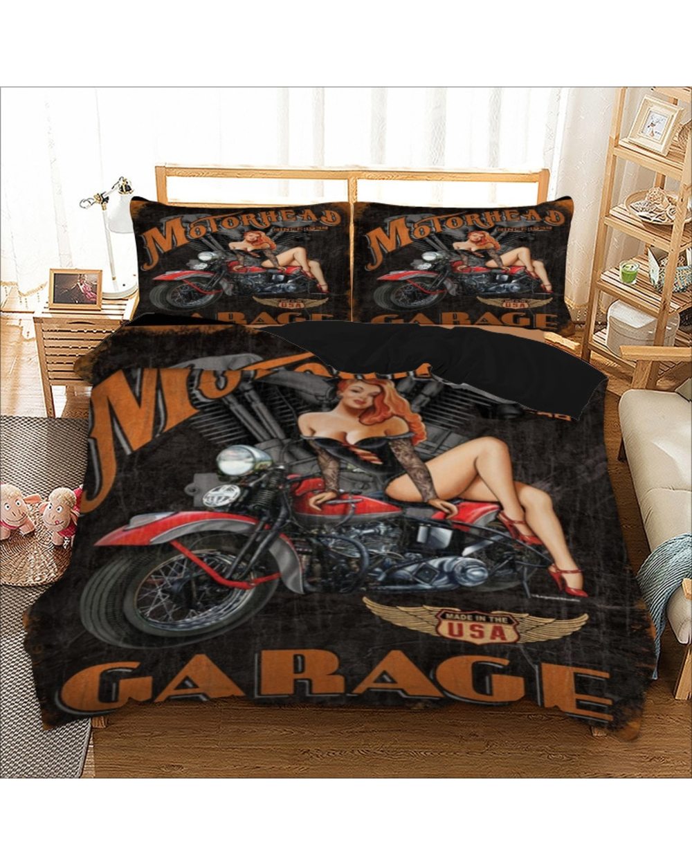 3D Motorcycle Bedding Cover Set front-1