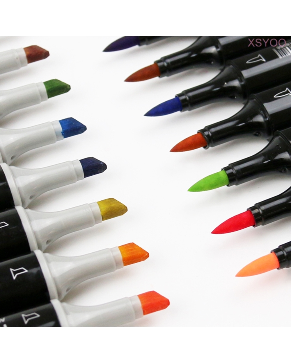 Touchnew 6/12/30/40/60/80 Color Soft Bursh Markers Set Alcohol Based Sketch Felt-Tip Oily Twin Art Marker Pen For Manga front-2