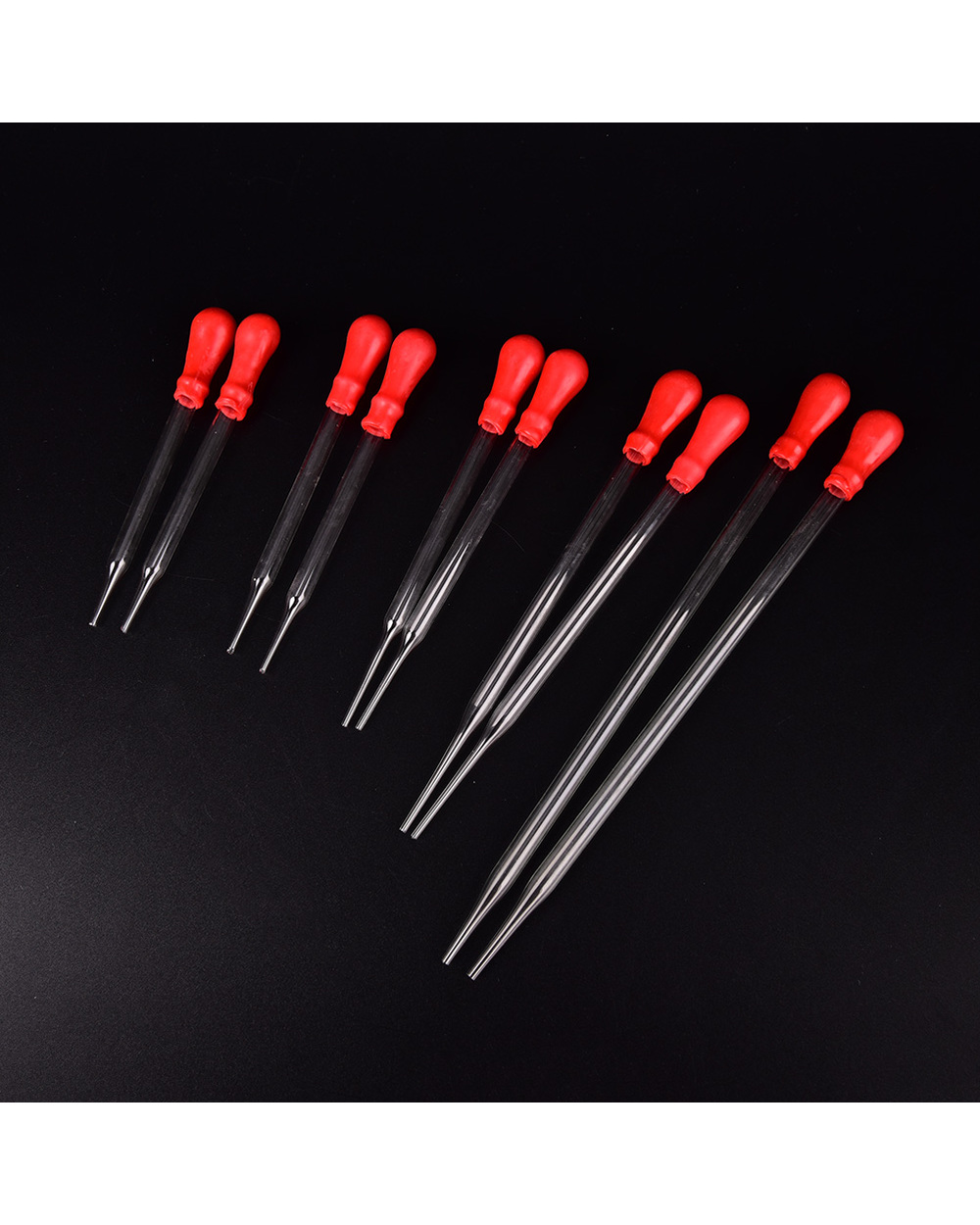 Medicine Dropper Durable Long Glass Experiment Medical Pipette Dropper Transfer Pipette Lab With Red Rub 9Cm/10Cm/12Cm/ front-0