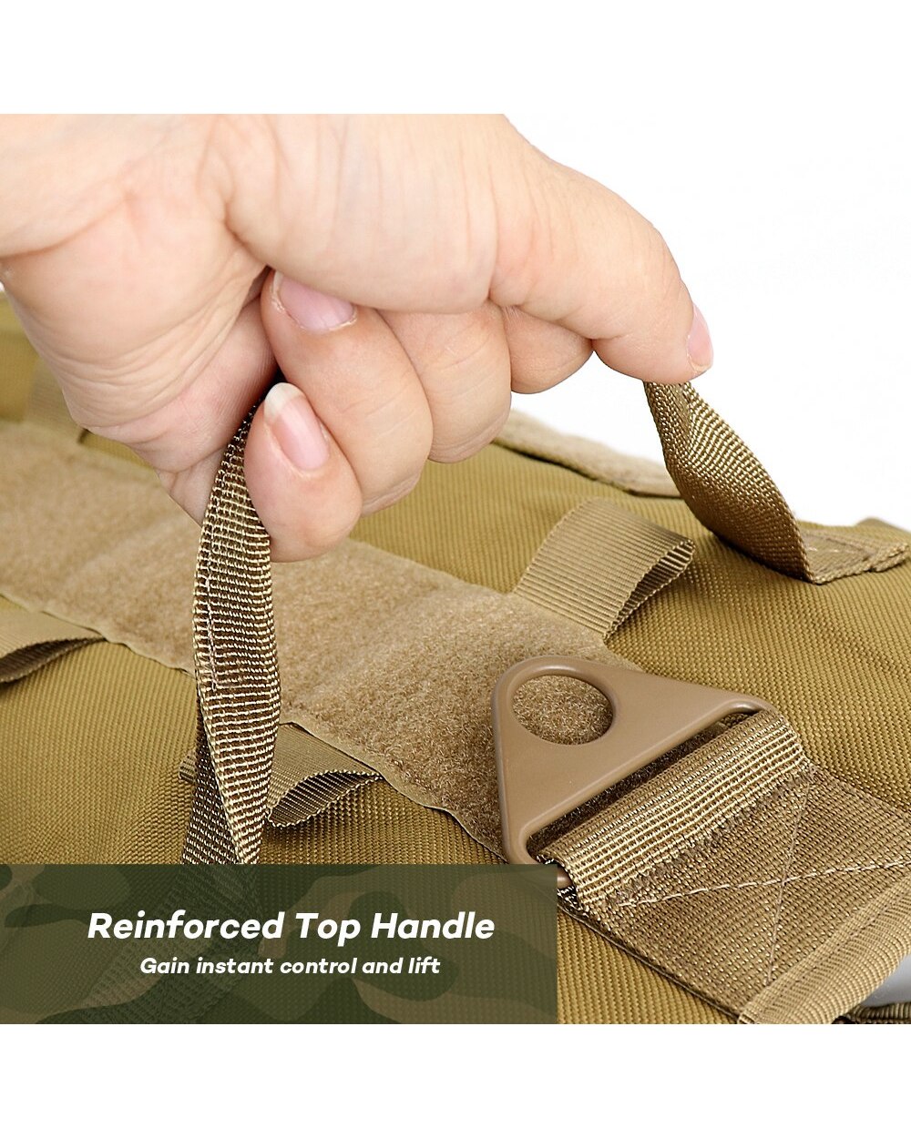 Dog Tactical Harness Molle Vest Adjustable Military Pet Training Harness For Medium Large Dogs With 2 Detachable Pouches front-2