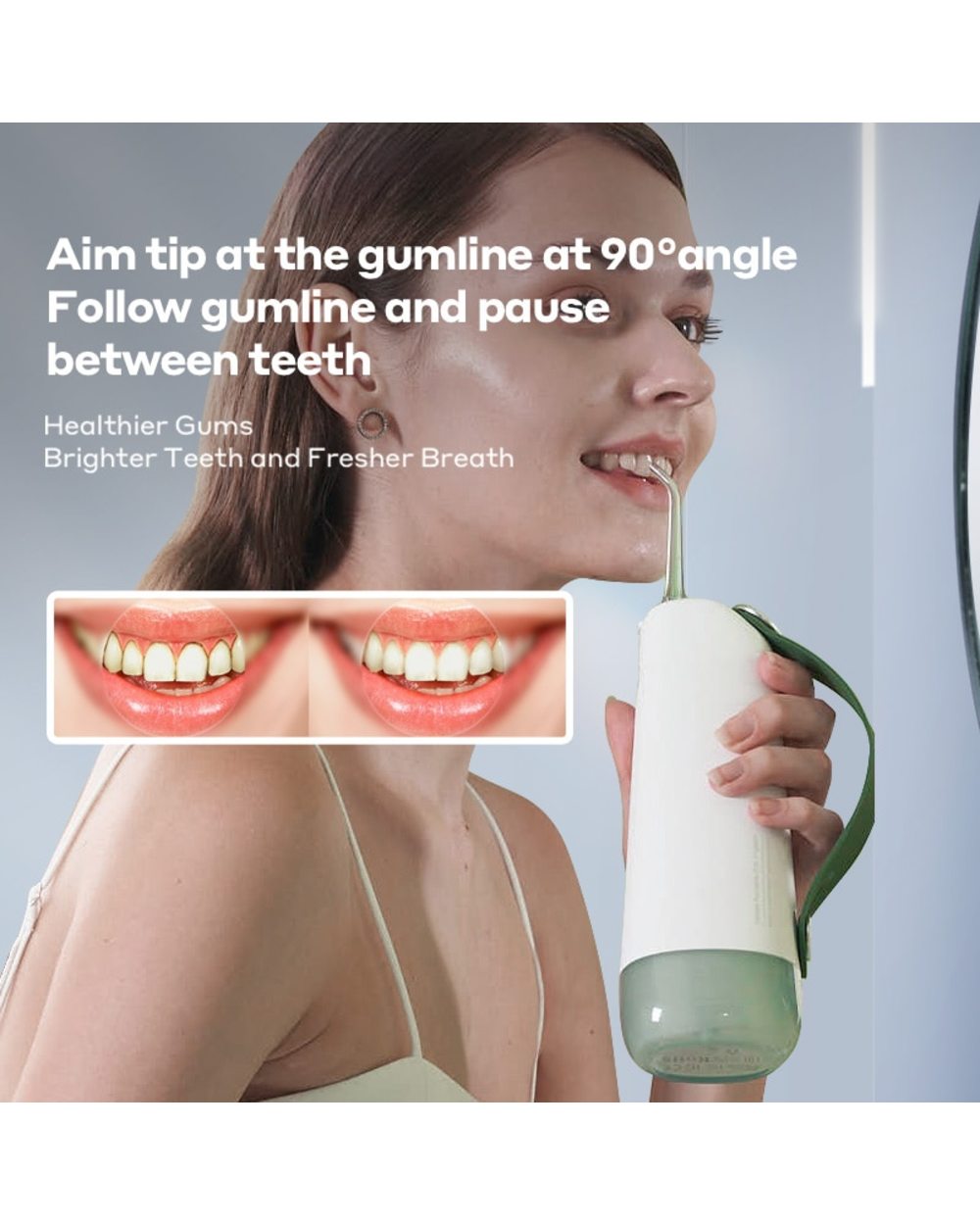 Oclean W10 Portable Oral Irrigator Water Jet Flosser Ipx7 Rechargeable Irygator Smart Dental Whitening Irigator Upgrade front-5