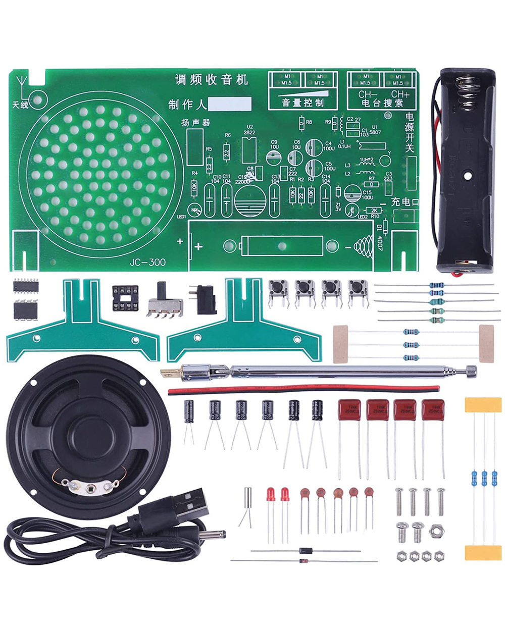 Fm Radio Diy Kit Rda5807 Fm Radio Receiver 87Mhz-108Mhz Frequency Modulation Tda2822 Power Amplifier Auto Searching Sta front-2