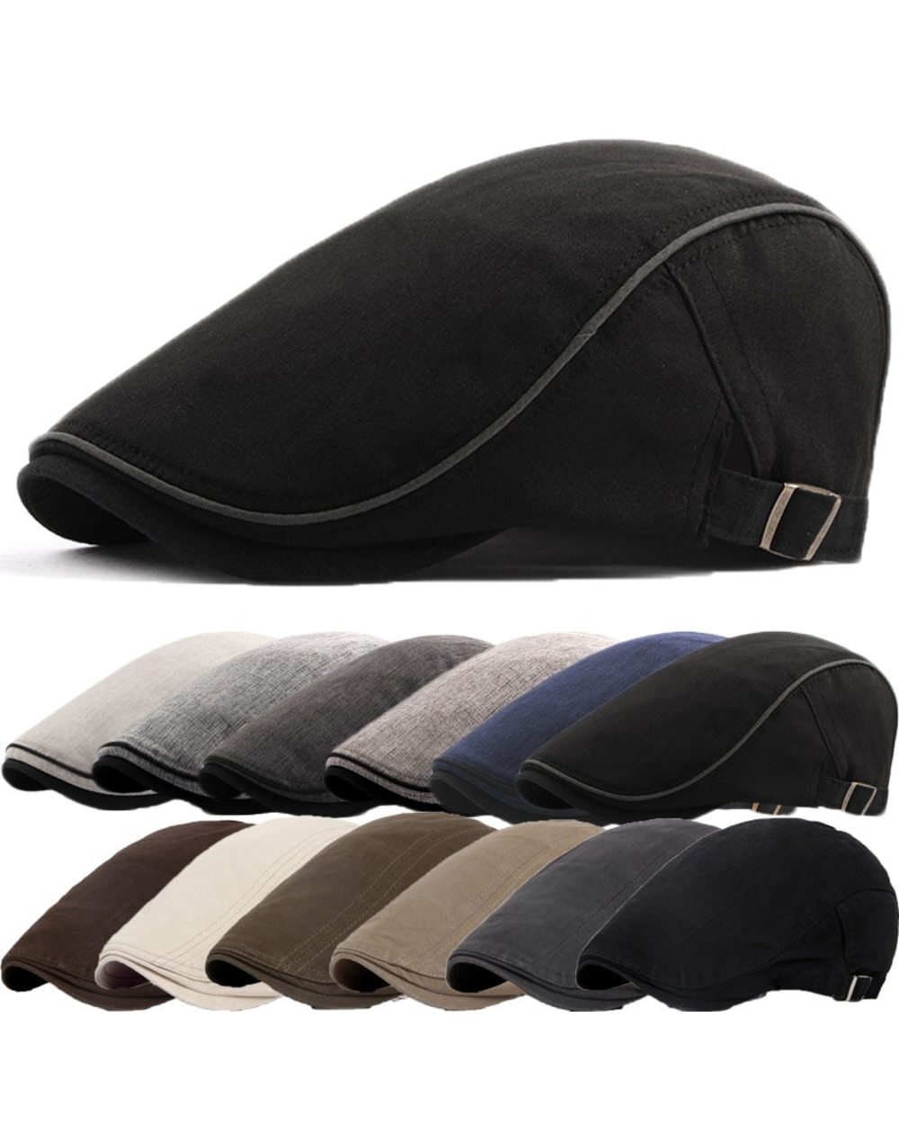 Lots Style Men Berets 2021 Spring Autumn Casual Street Newsboy Beret Hat Retro England Hat Wild Octagonal Cap Fashon Ha front-0