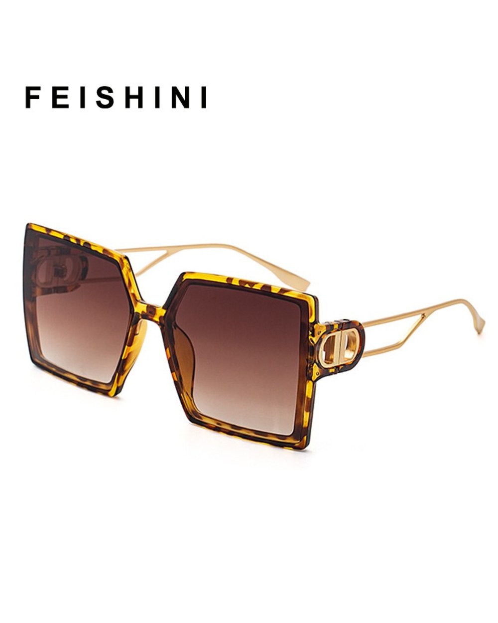 Feishini 2022 Fashion Oversized Sunglasses Women Luxury Brand Designer Original High Quality Glasses Shades Celebrity V front-1
