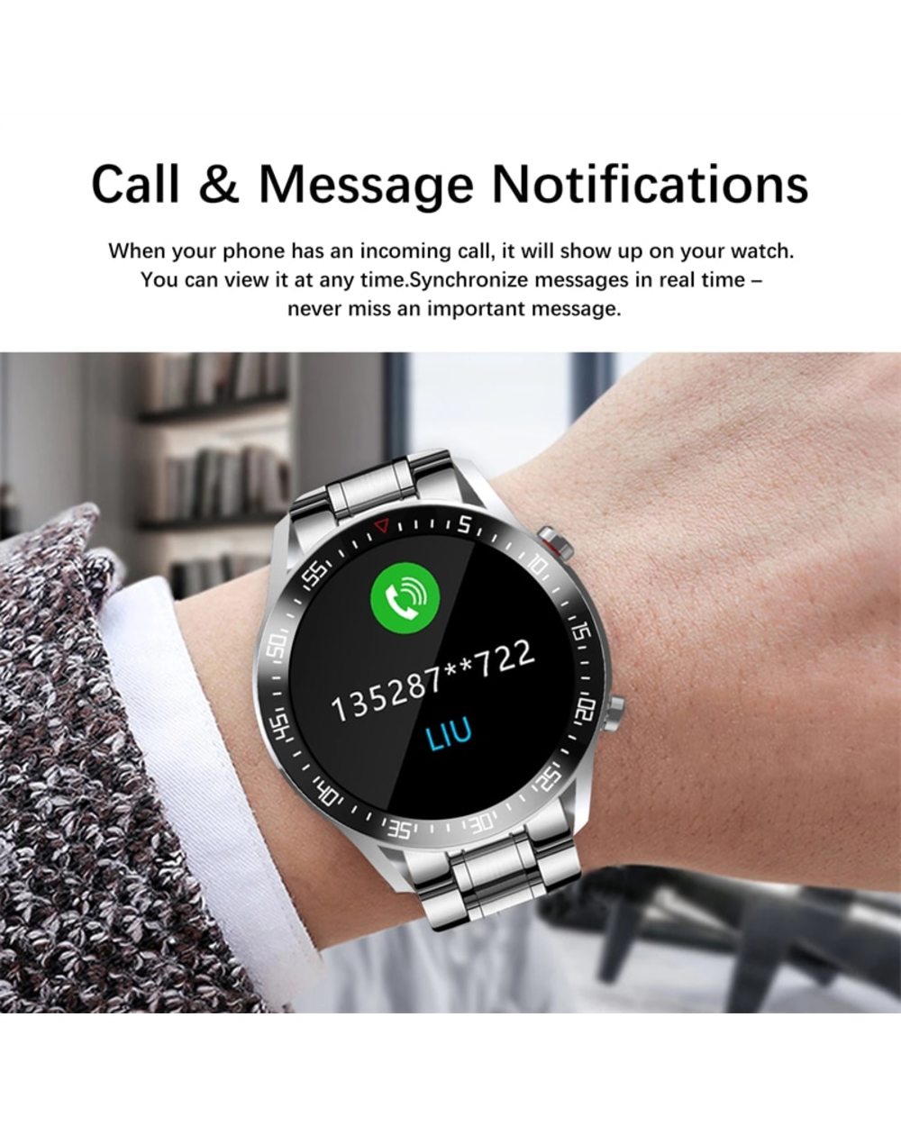 New Smart Watch Heart Rate Blood Pressure Information Reminder Sport Waterproof Smart Watch for Android IOS Phone front-1