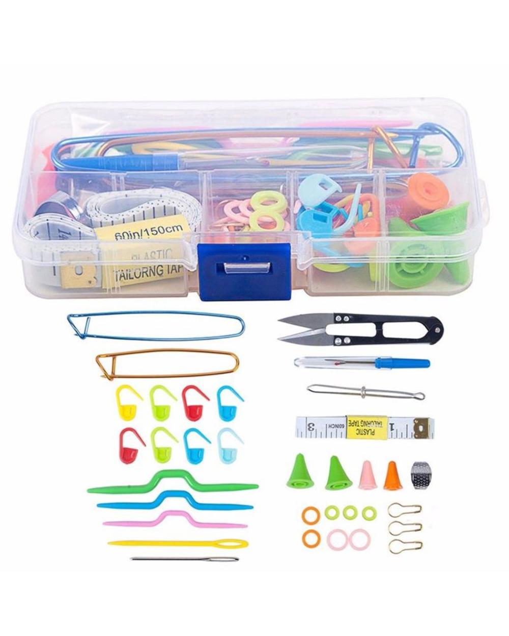 56 Pcs Crochet Hooks Set With Case Knitting Needles Set Diy Needle Arts Craft Scissors Stitch Markers Sewing Tools Accr front-0