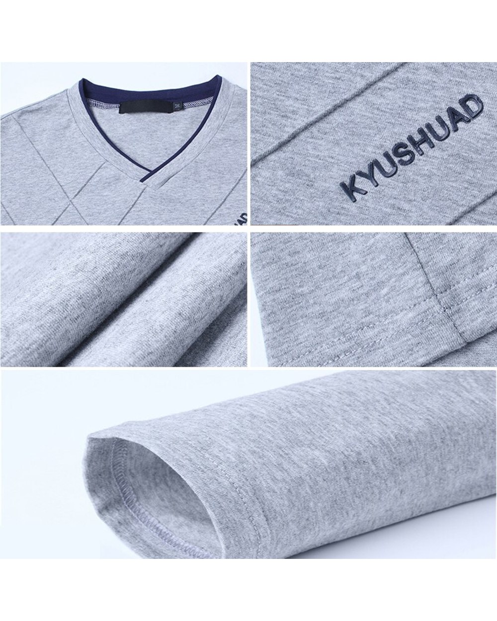 BROWON 2021 Fashion Men T-shirt Slim Fit Custom T-shirt Crease Design Long Stylish Luxury V Neck Fitness T-shirt Tee Shi front-4