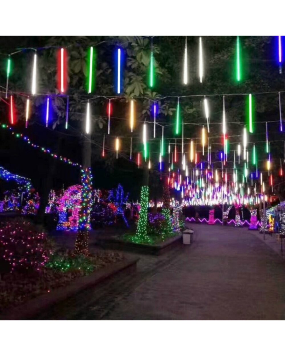 8 Tube Meteor Shower Rain LED String Lights Christmas Tree Decorations Street Garland For Decor Noel New Year Navidad front-0